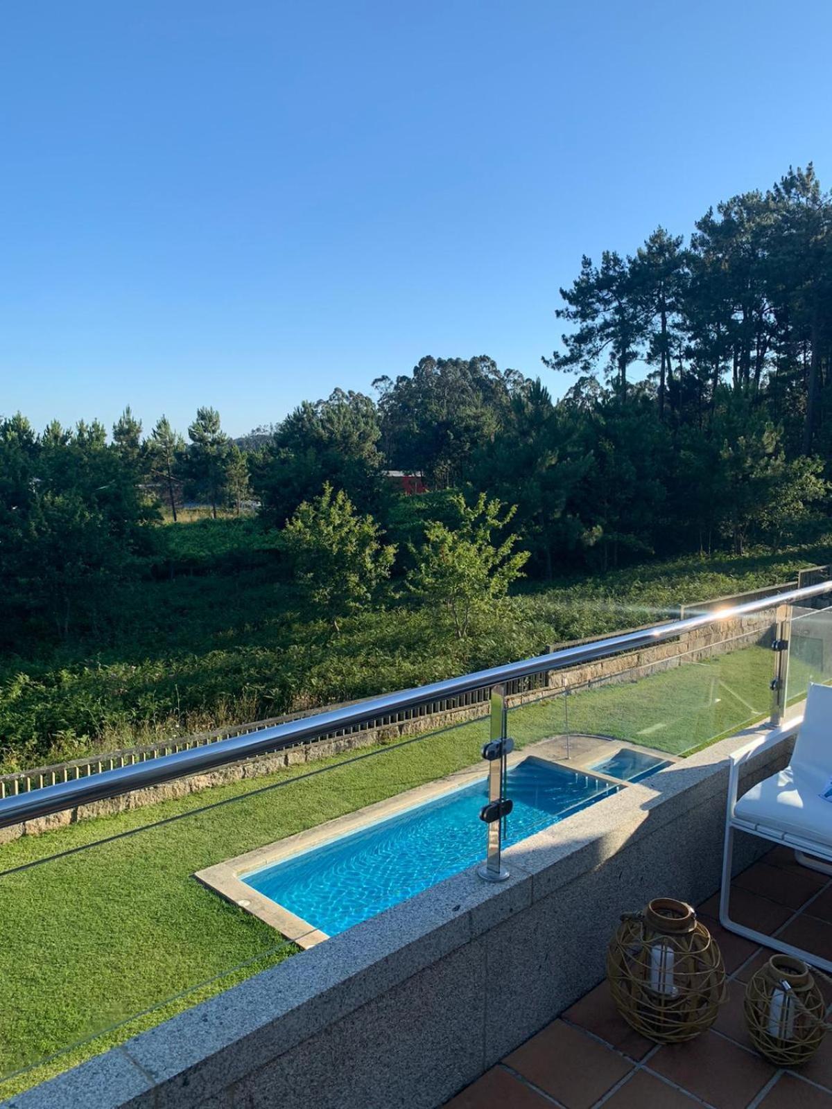 "Sanxenxo Holidays" Atico Con Garaje, Barbacoa Y Piscina A 5 Min Del Centro Luaran gambar